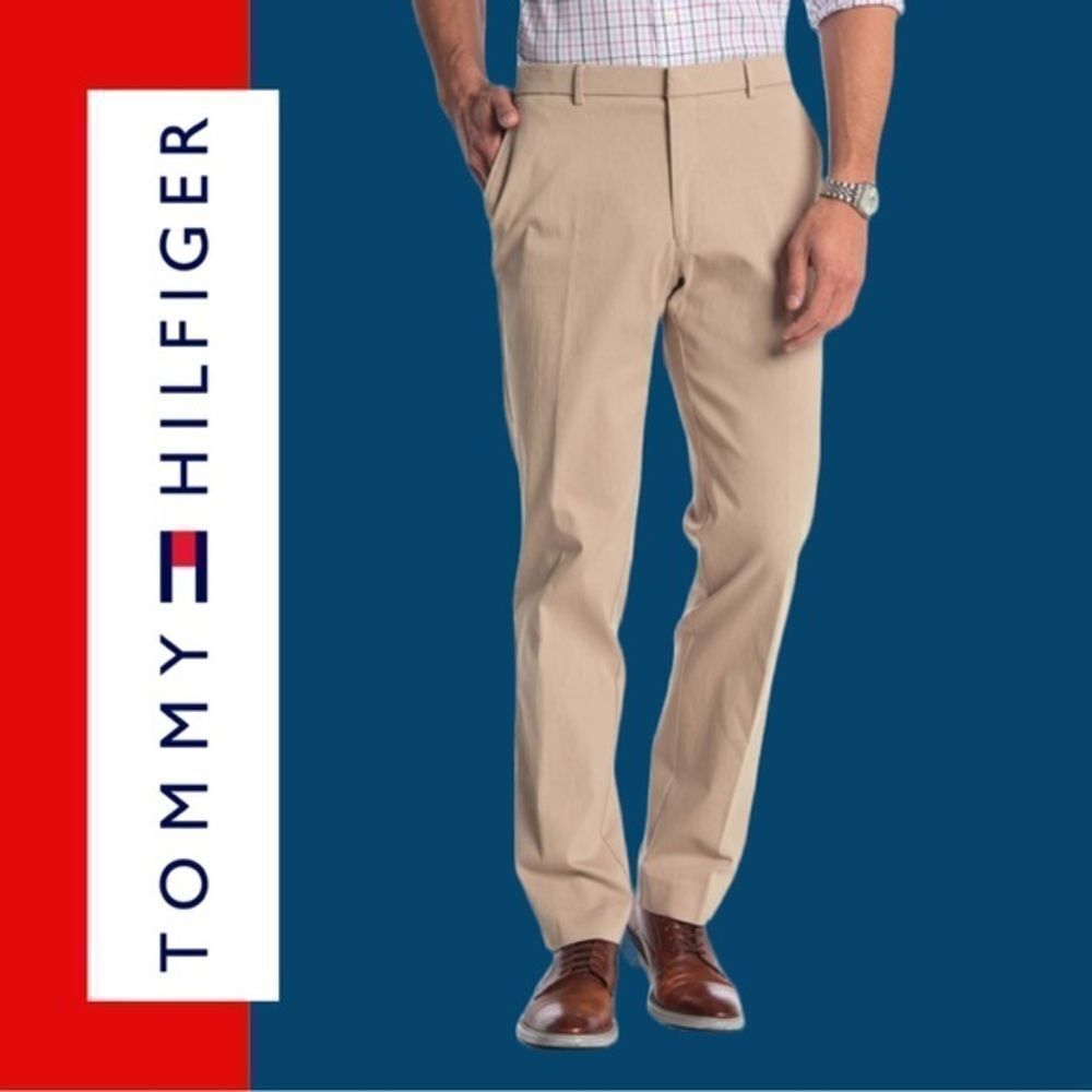 Tommy Hilfiger Men’s Tailored Tan Twill Pants - Size 34 x 30